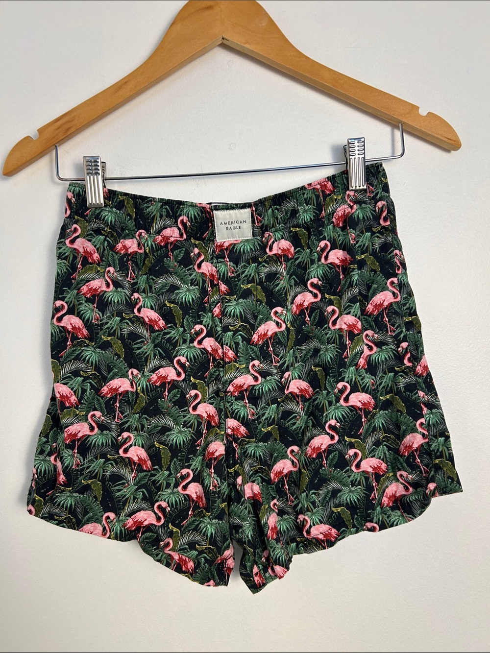 American Eagle Outfitters Pink Flamingo Print High-Waist Women's Shorts X-small